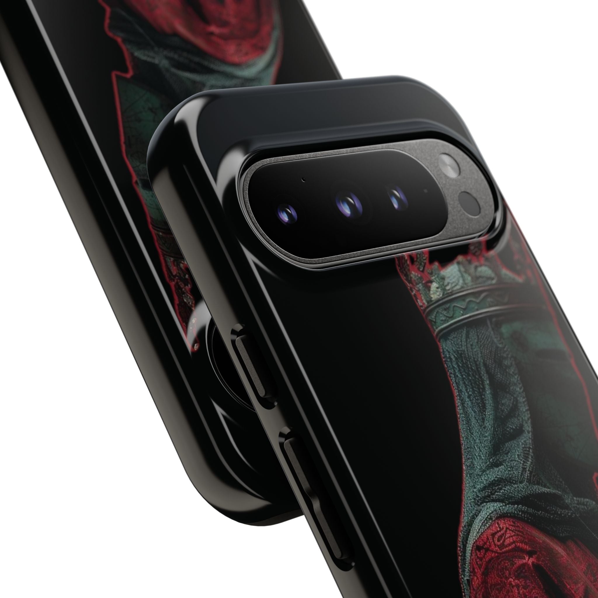 Medieval King Phone Case — Dark Red Gothic Crown Protective Tough Case