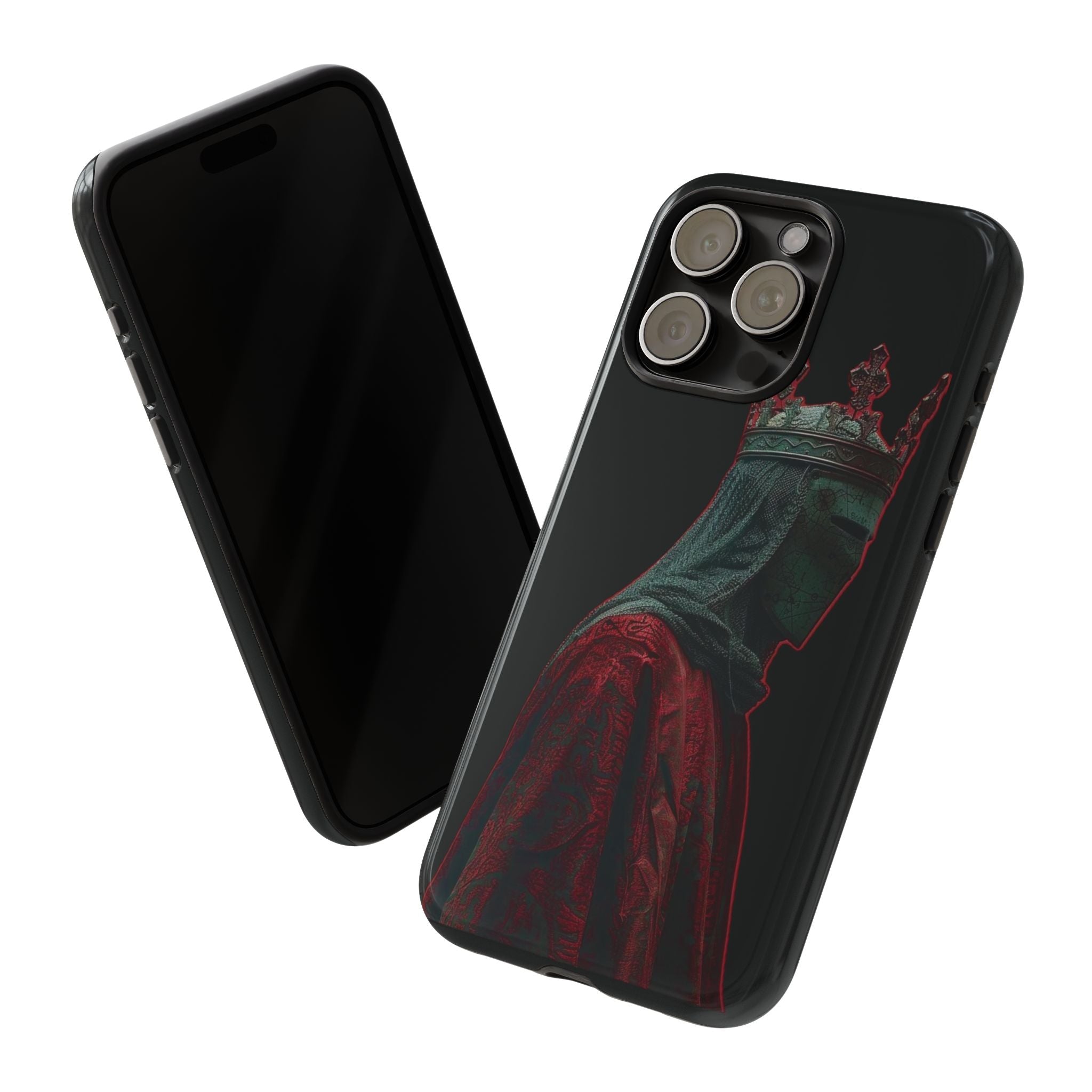 Medieval King Phone Case — Dark Red Gothic Crown Protective Tough Case