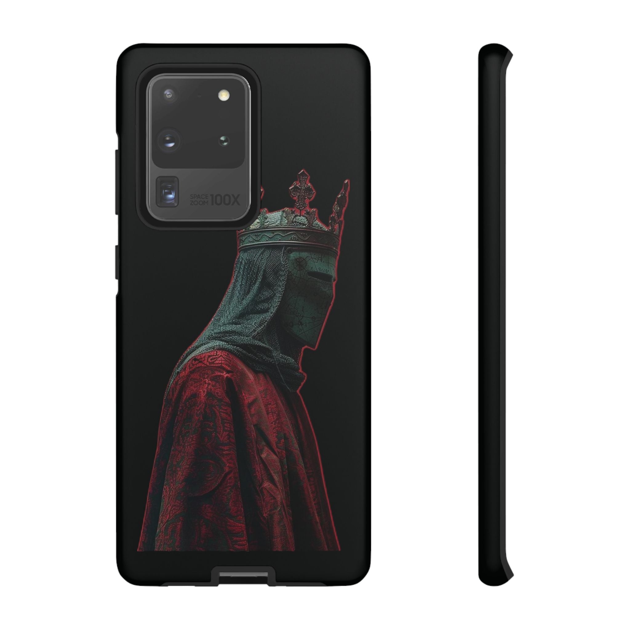 Medieval King Phone Case — Dark Red Gothic Crown Protective Tough Case