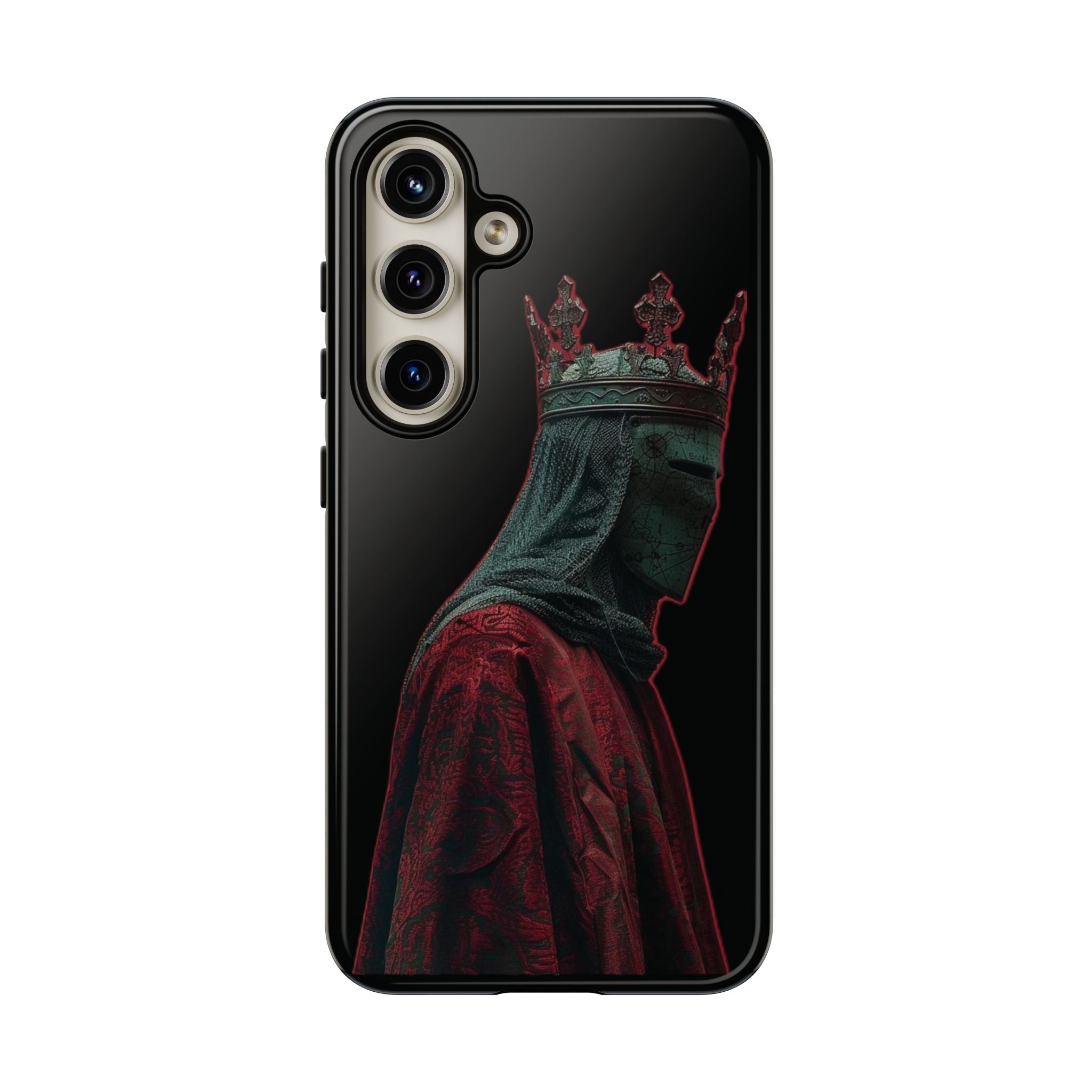 Medieval King Phone Case — Dark Red Gothic Crown Protective Tough Case