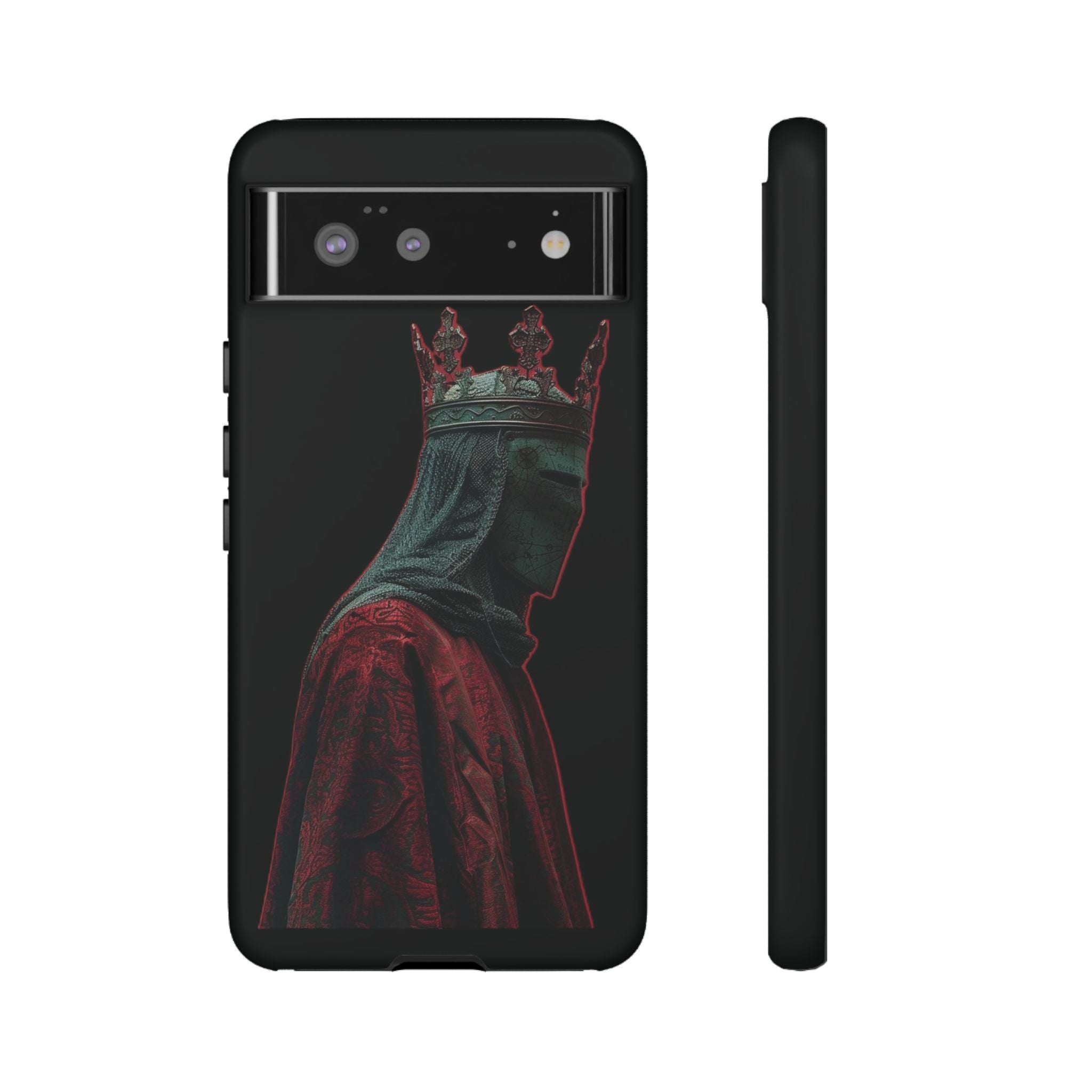 Medieval King Phone Case — Dark Red Gothic Crown Protective Tough Case