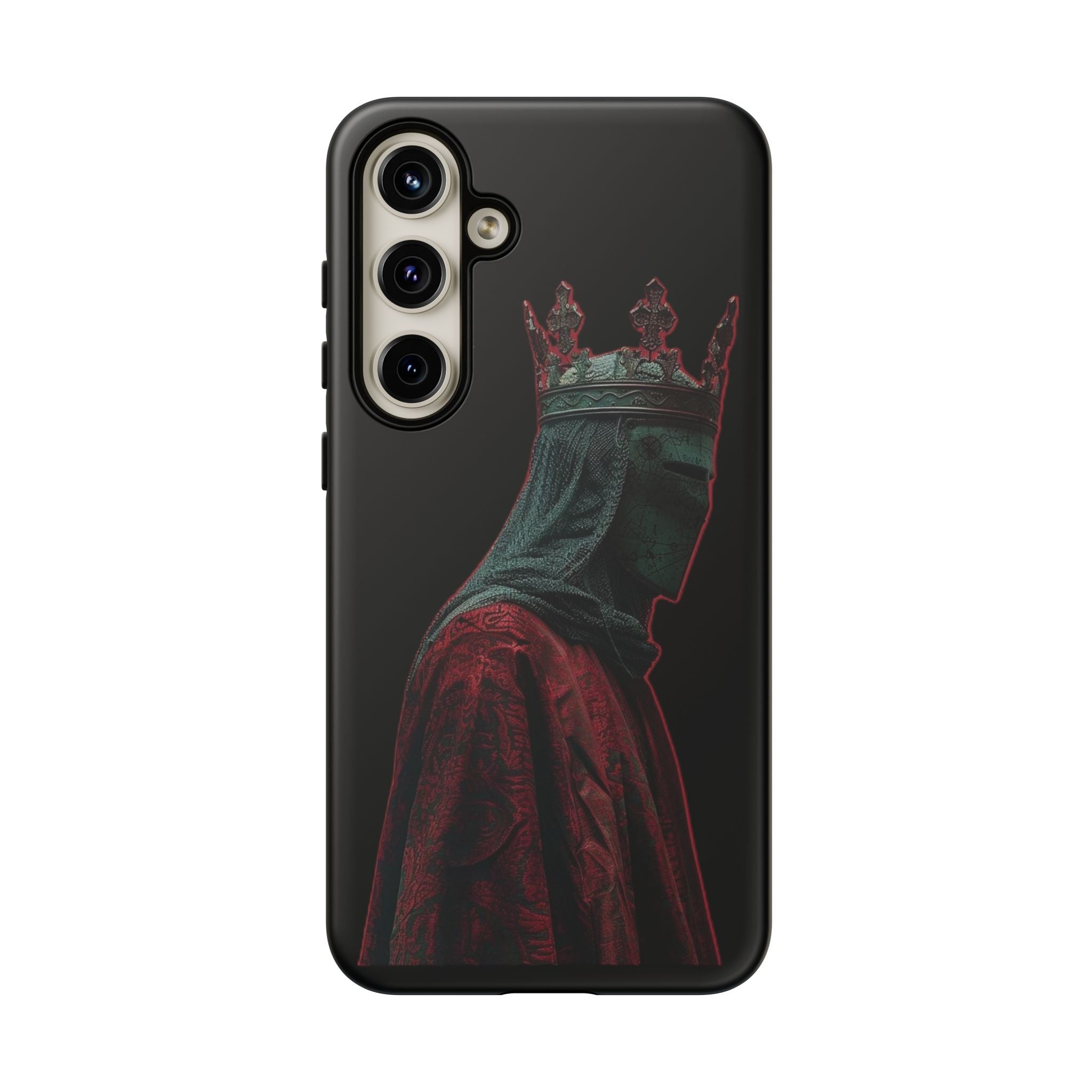 Medieval King Phone Case — Dark Red Gothic Crown Protective Tough Case