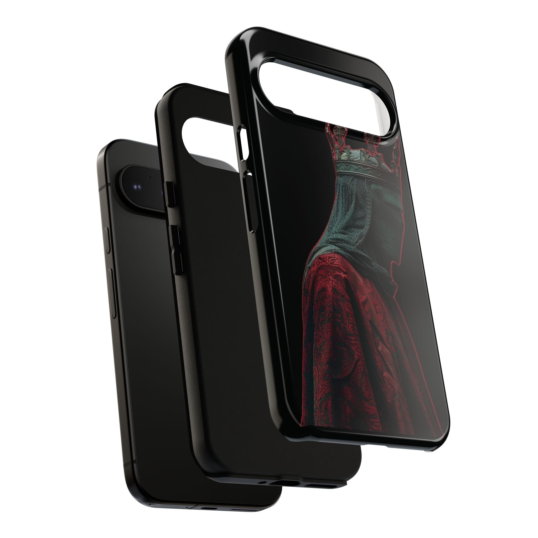Medieval King Phone Case — Dark Red Gothic Crown Protective Tough Case