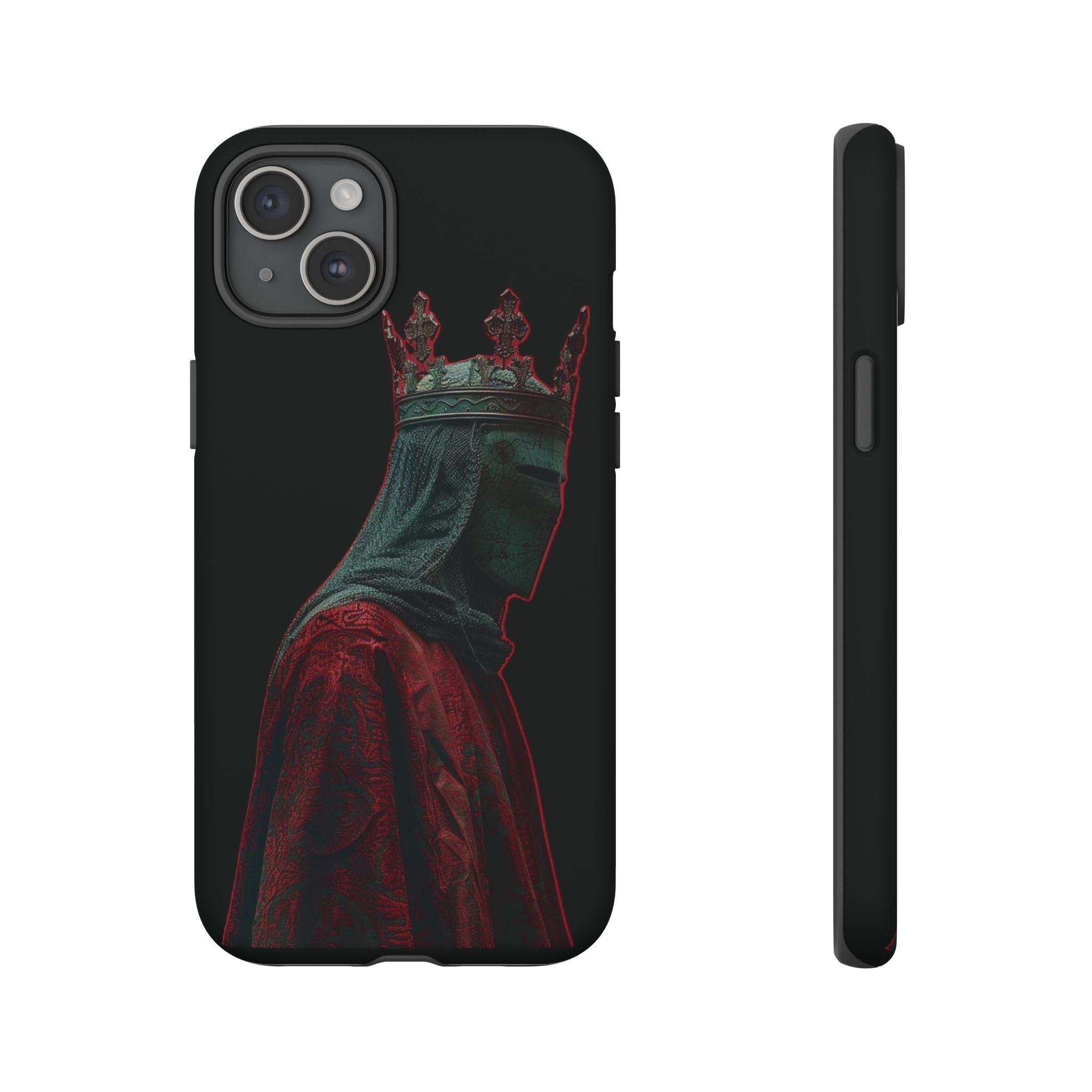 Medieval King Phone Case — Dark Red Gothic Crown Protective Tough Case