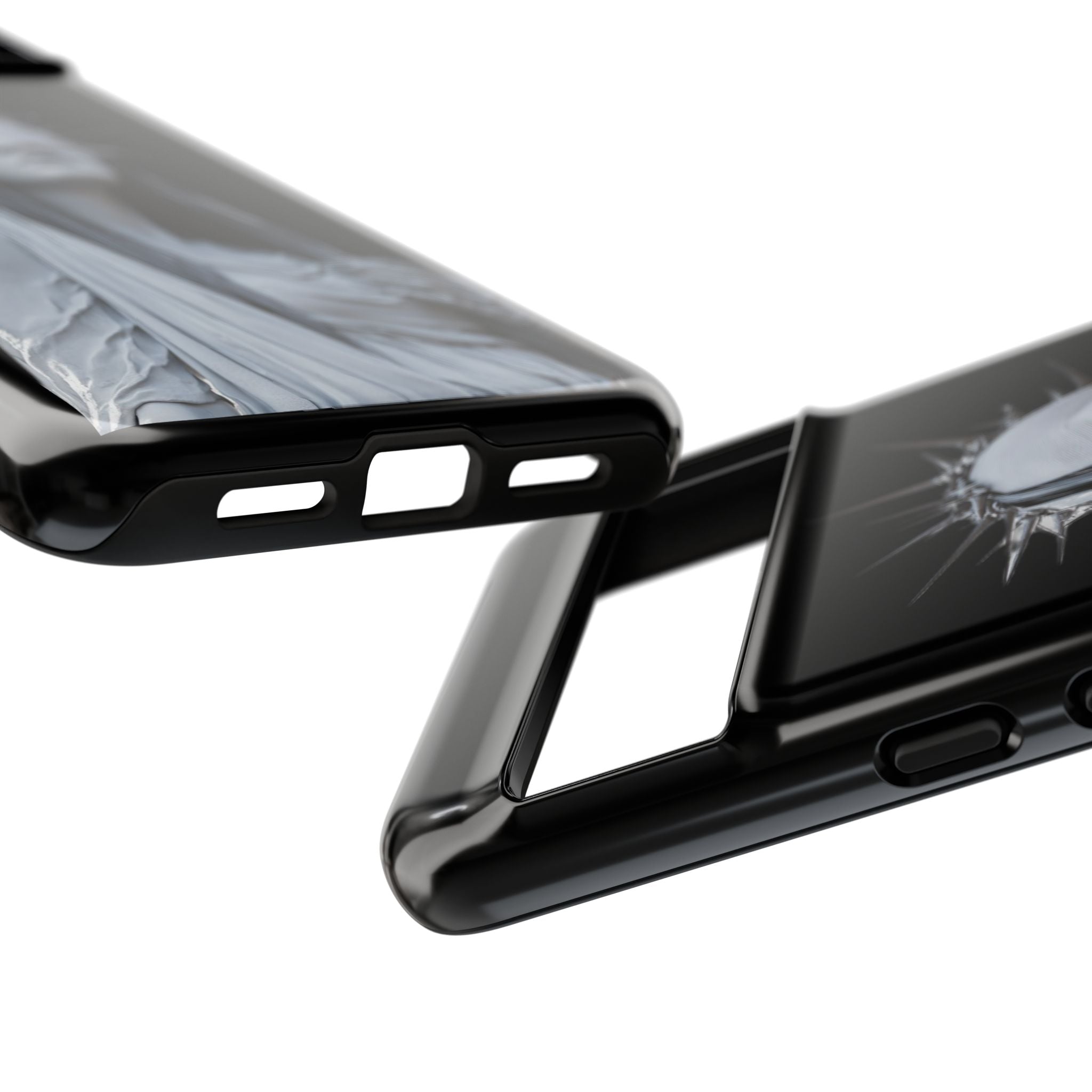 Gothic Statue Phone Case – Blindfolded Lady with Crown Protective Tough Case