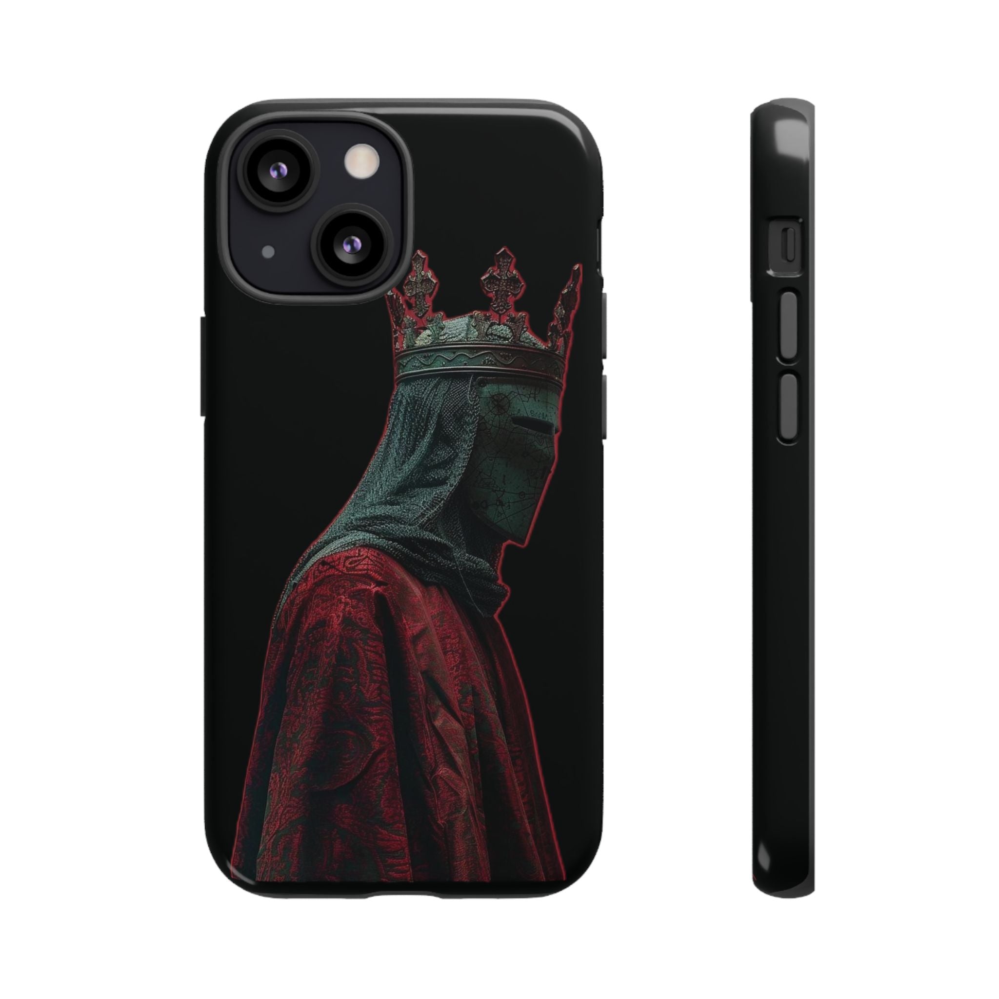 Medieval King Phone Case — Dark Red Gothic Crown Protective Tough Case