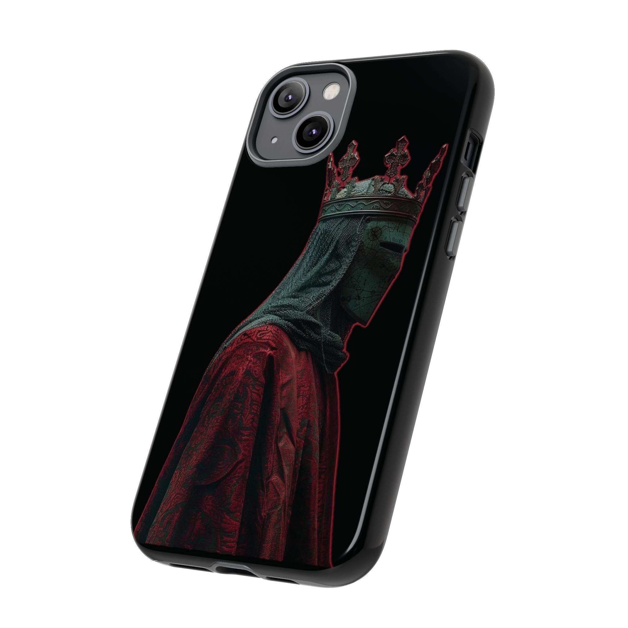Medieval King Phone Case — Dark Red Gothic Crown Protective Tough Case