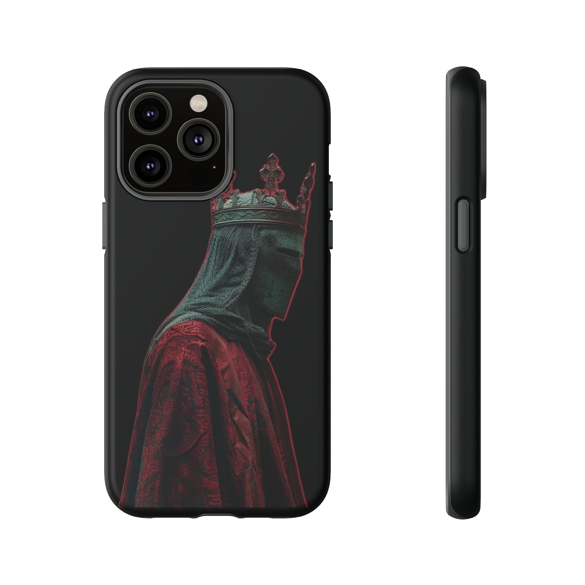 Medieval King Phone Case — Dark Red Gothic Crown Protective Tough Case
