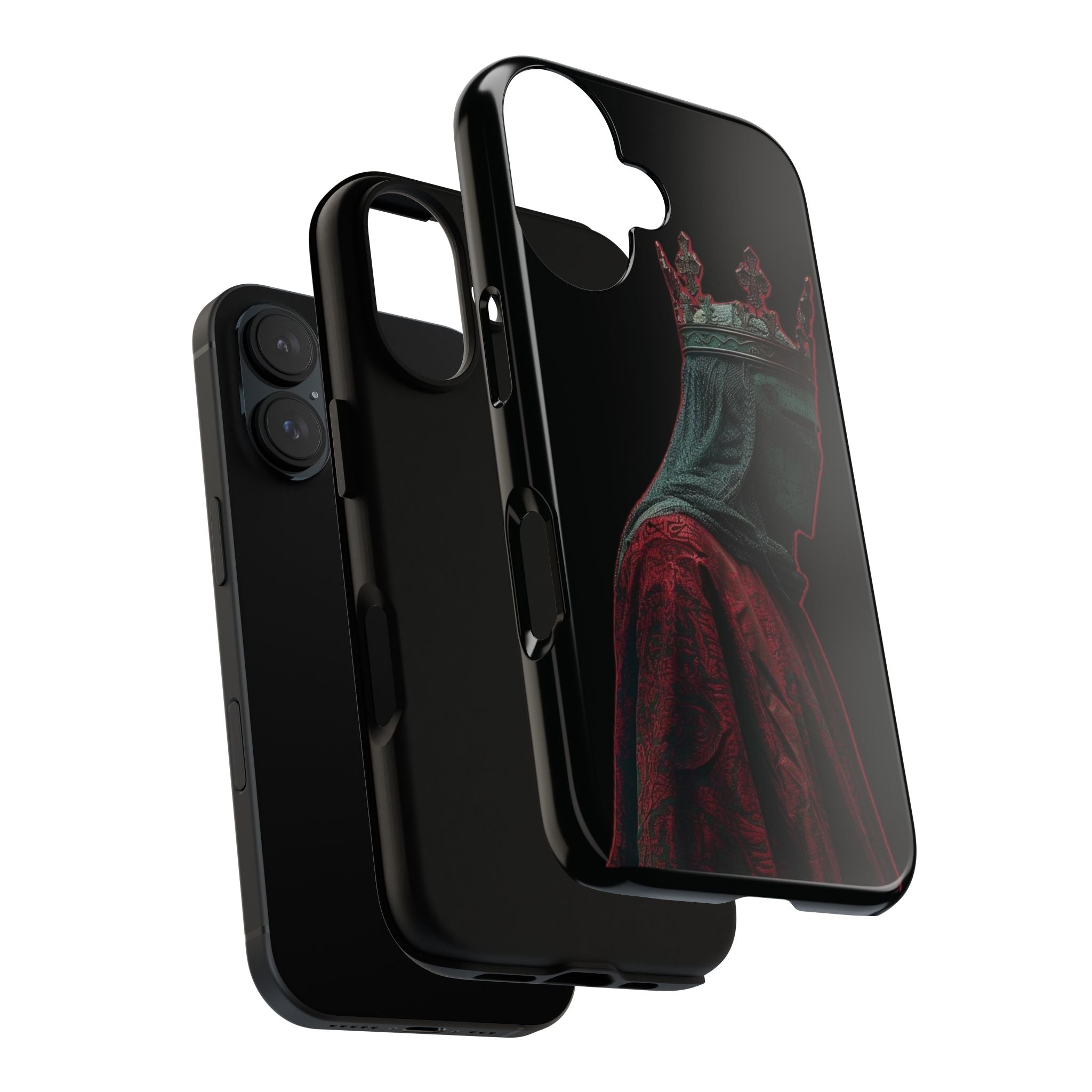 Medieval King Phone Case — Dark Red Gothic Crown Protective Tough Case