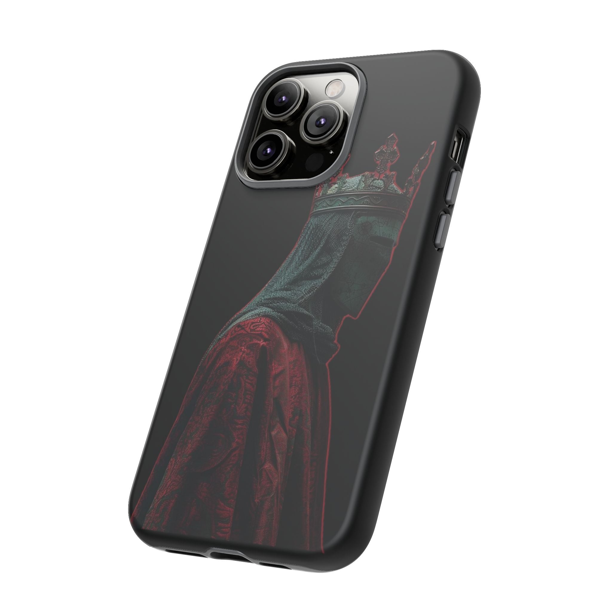 Medieval King Phone Case — Dark Red Gothic Crown Protective Tough Case
