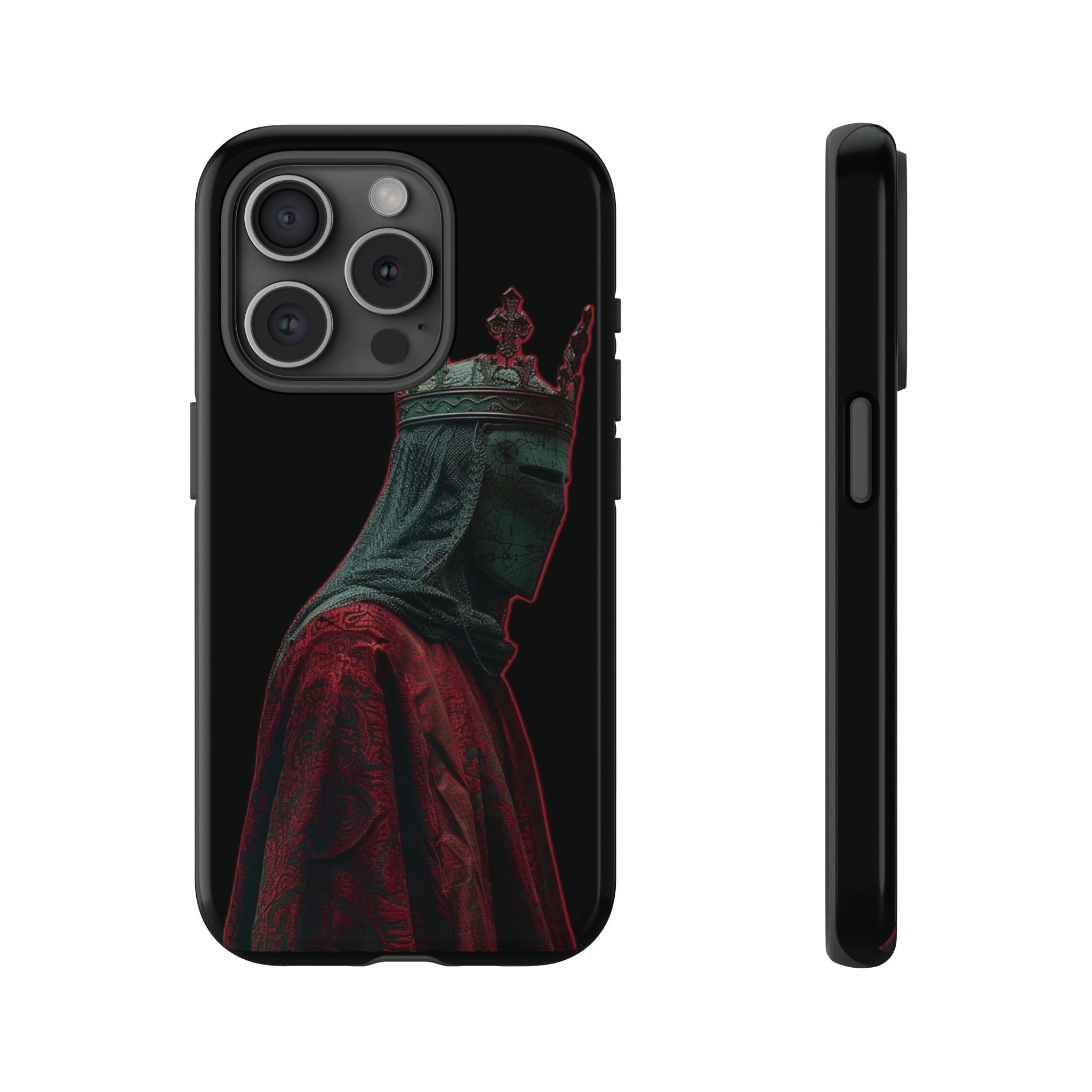 Medieval King Phone Case — Dark Red Gothic Crown Protective Tough Case
