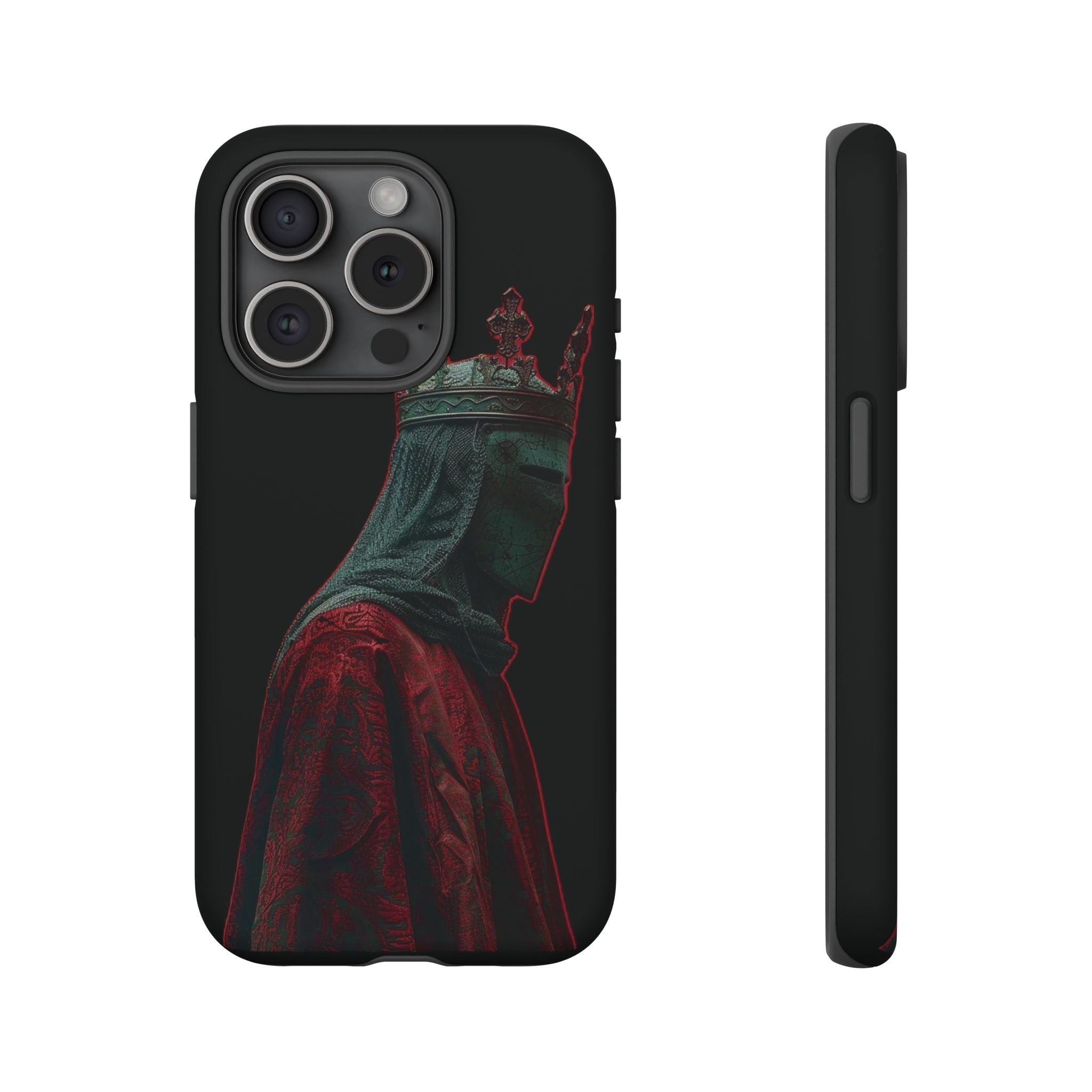 Medieval King Phone Case — Dark Red Gothic Crown Protective Tough Case