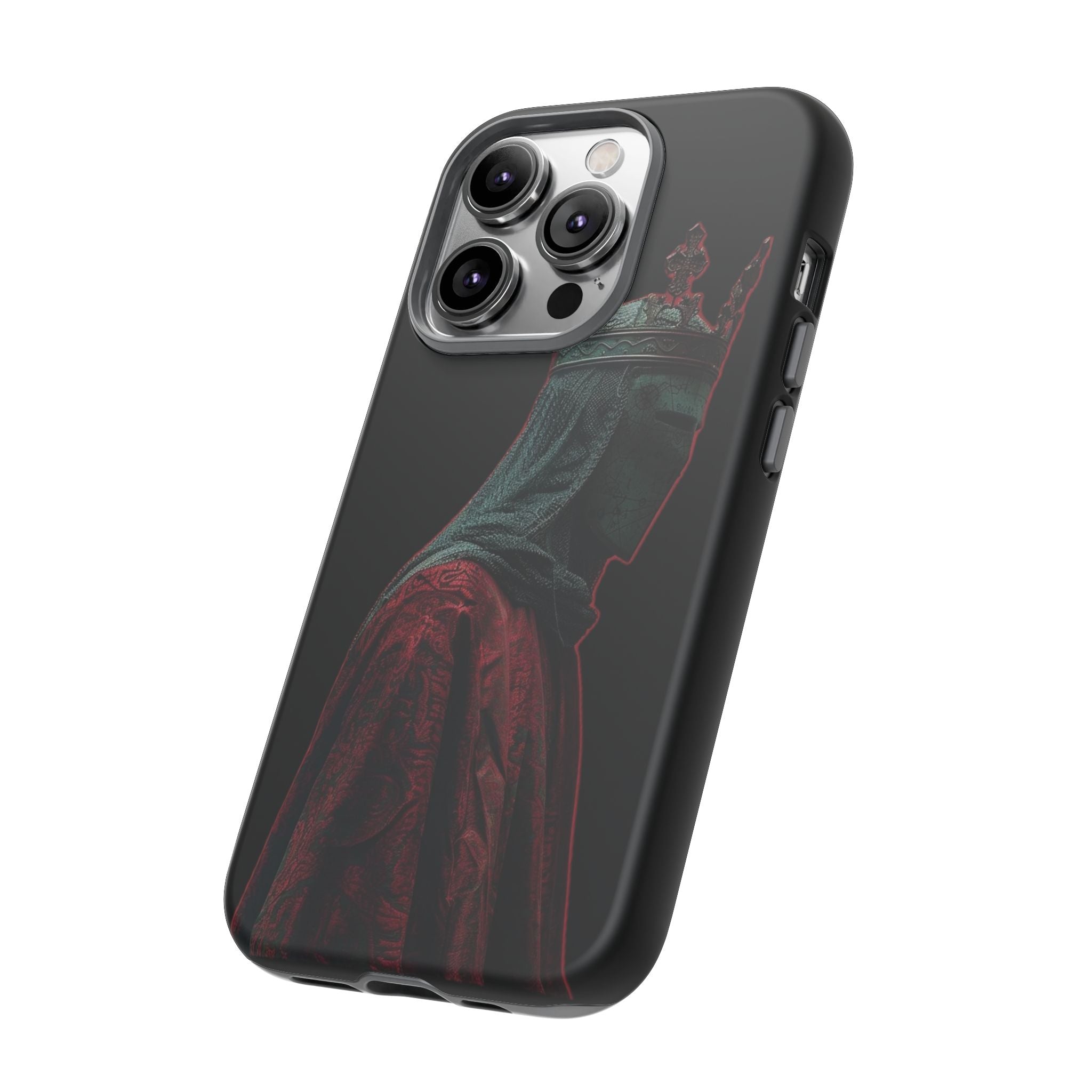 Medieval King Phone Case — Dark Red Gothic Crown Protective Tough Case