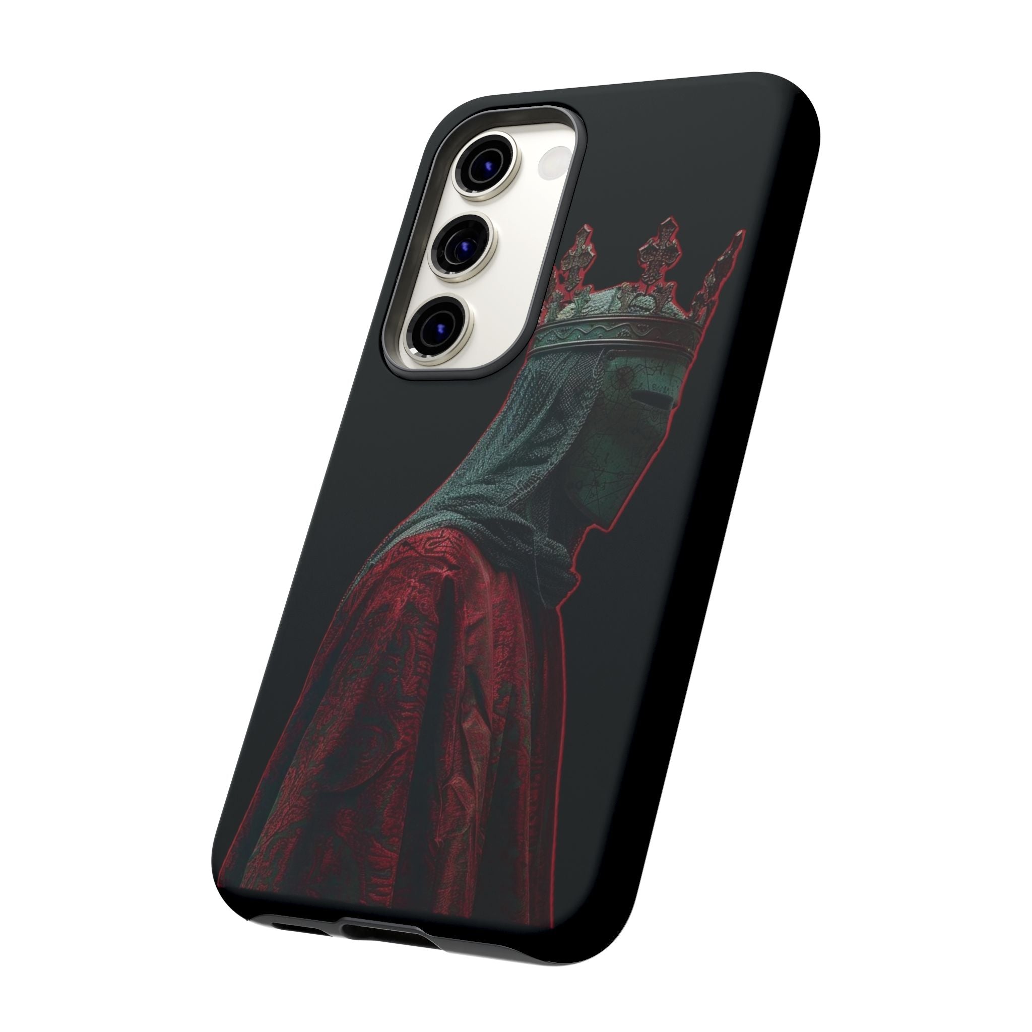 Medieval King Phone Case — Dark Red Gothic Crown Protective Tough Case
