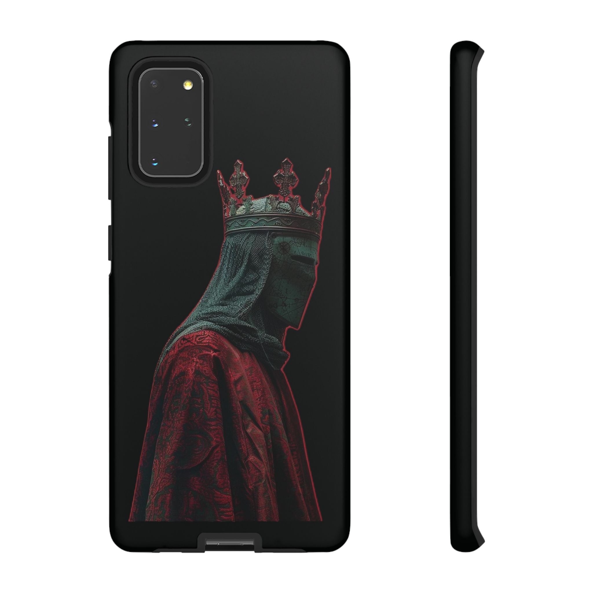 Medieval King Phone Case — Dark Red Gothic Crown Protective Tough Case