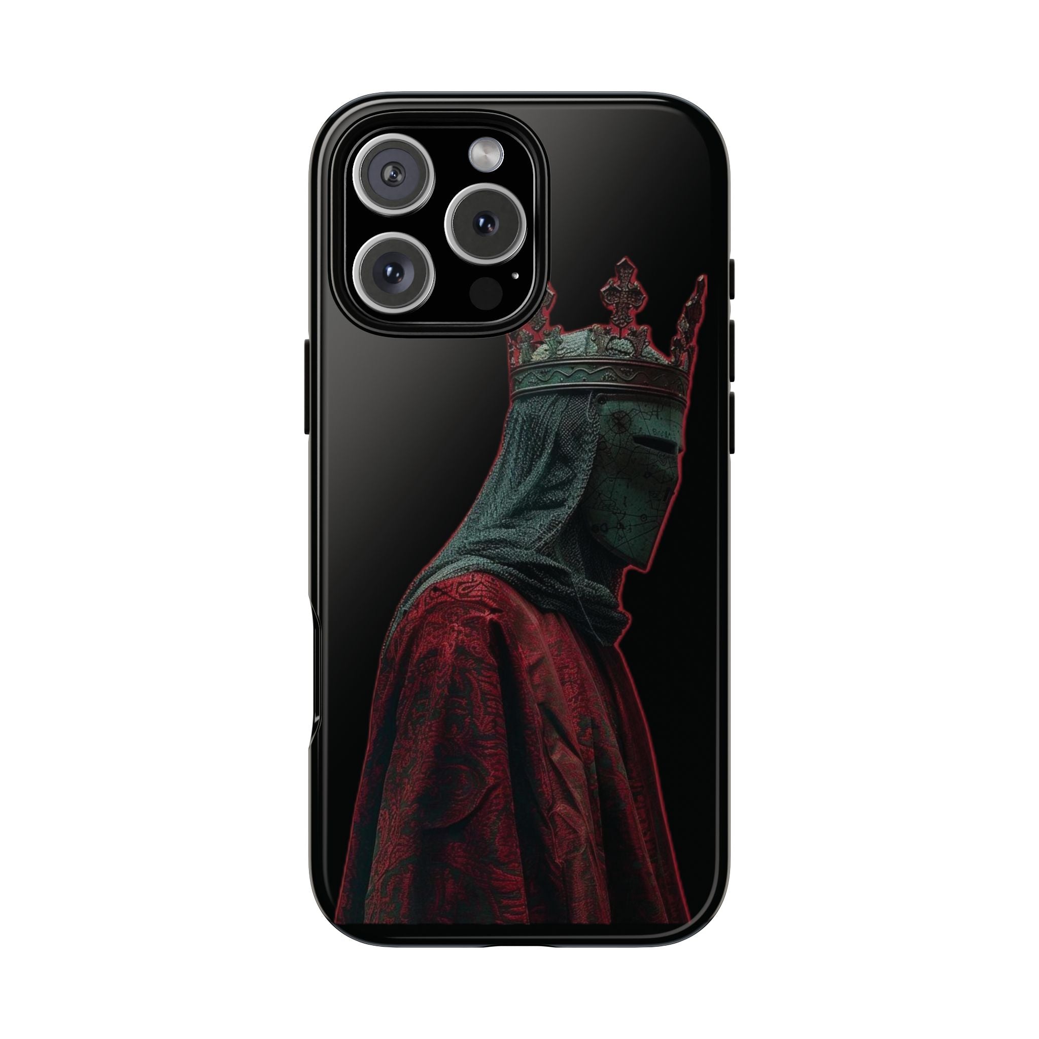 Medieval King Phone Case — Dark Red Gothic Crown Protective Tough Case