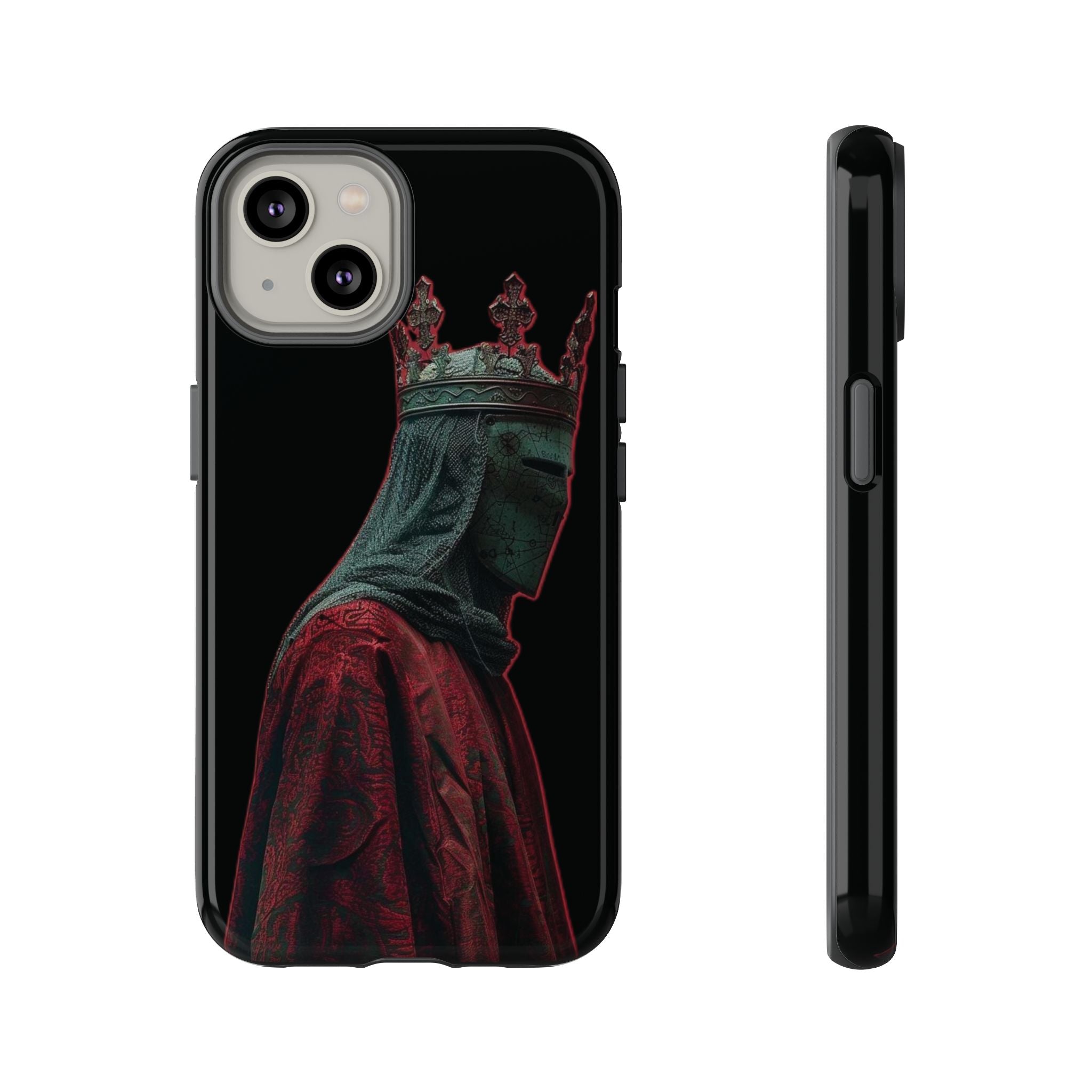 Medieval King Phone Case — Dark Red Gothic Crown Protective Tough Case