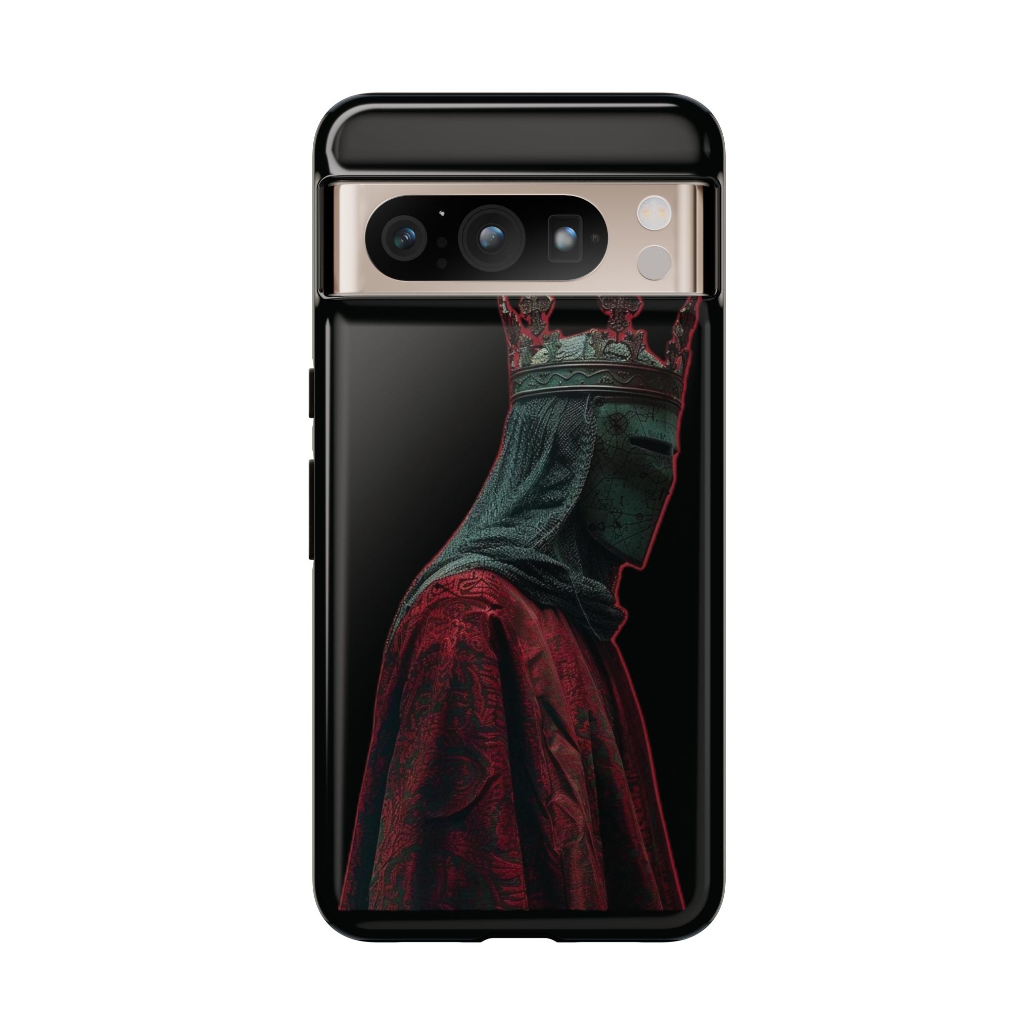 Medieval King Phone Case — Dark Red Gothic Crown Protective Tough Case