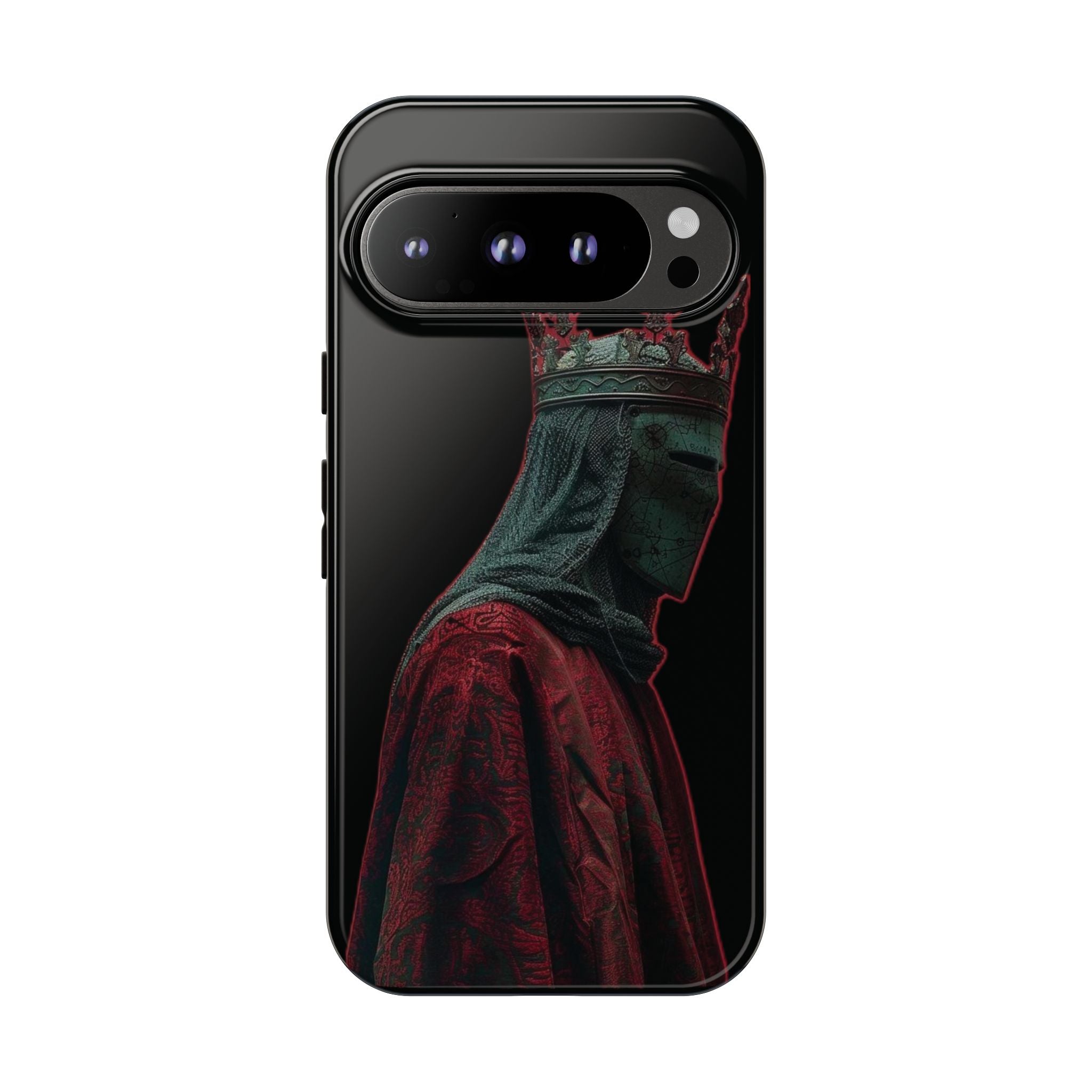 Medieval King Phone Case — Dark Red Gothic Crown Protective Tough Case