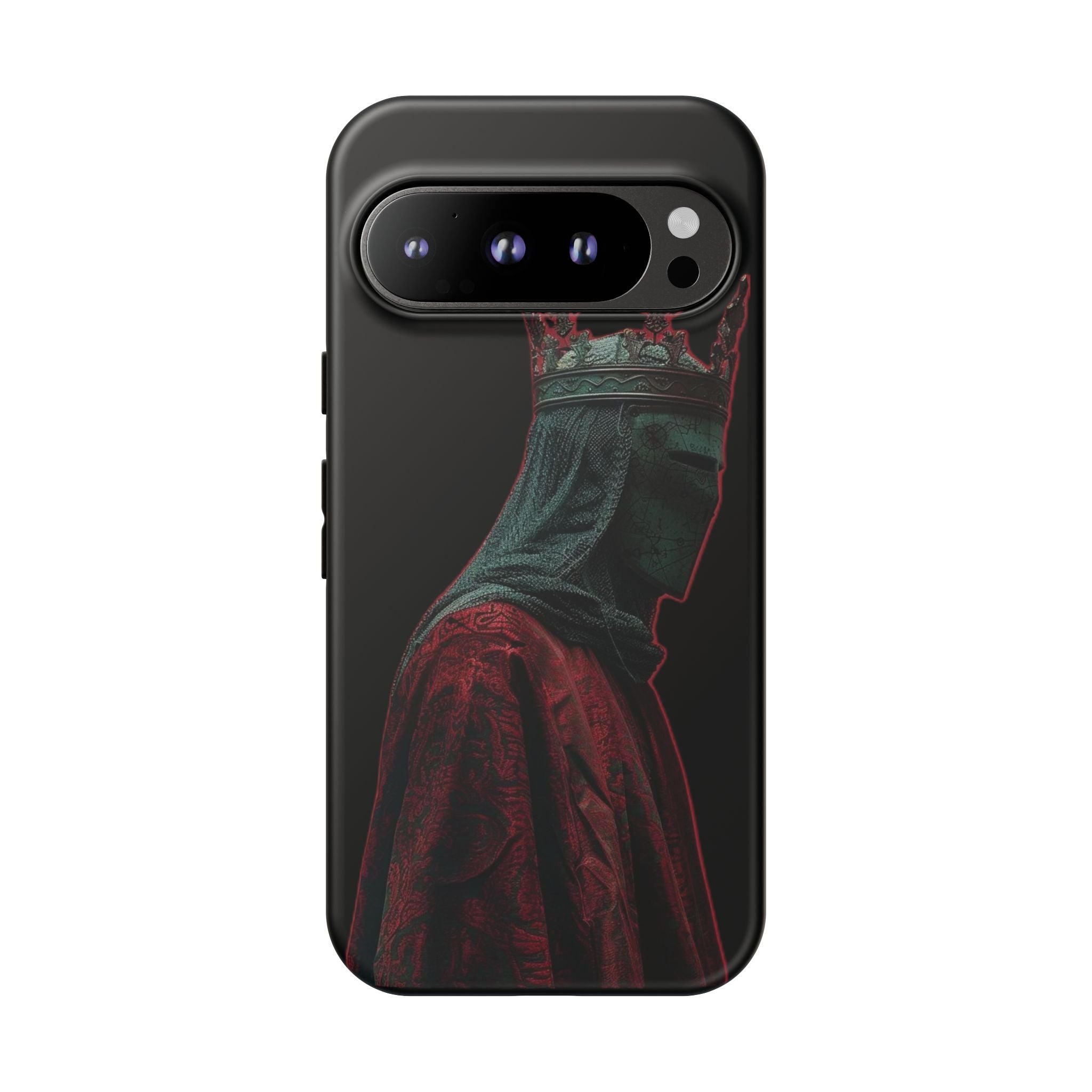 Medieval King Phone Case — Dark Red Gothic Crown Protective Tough Case