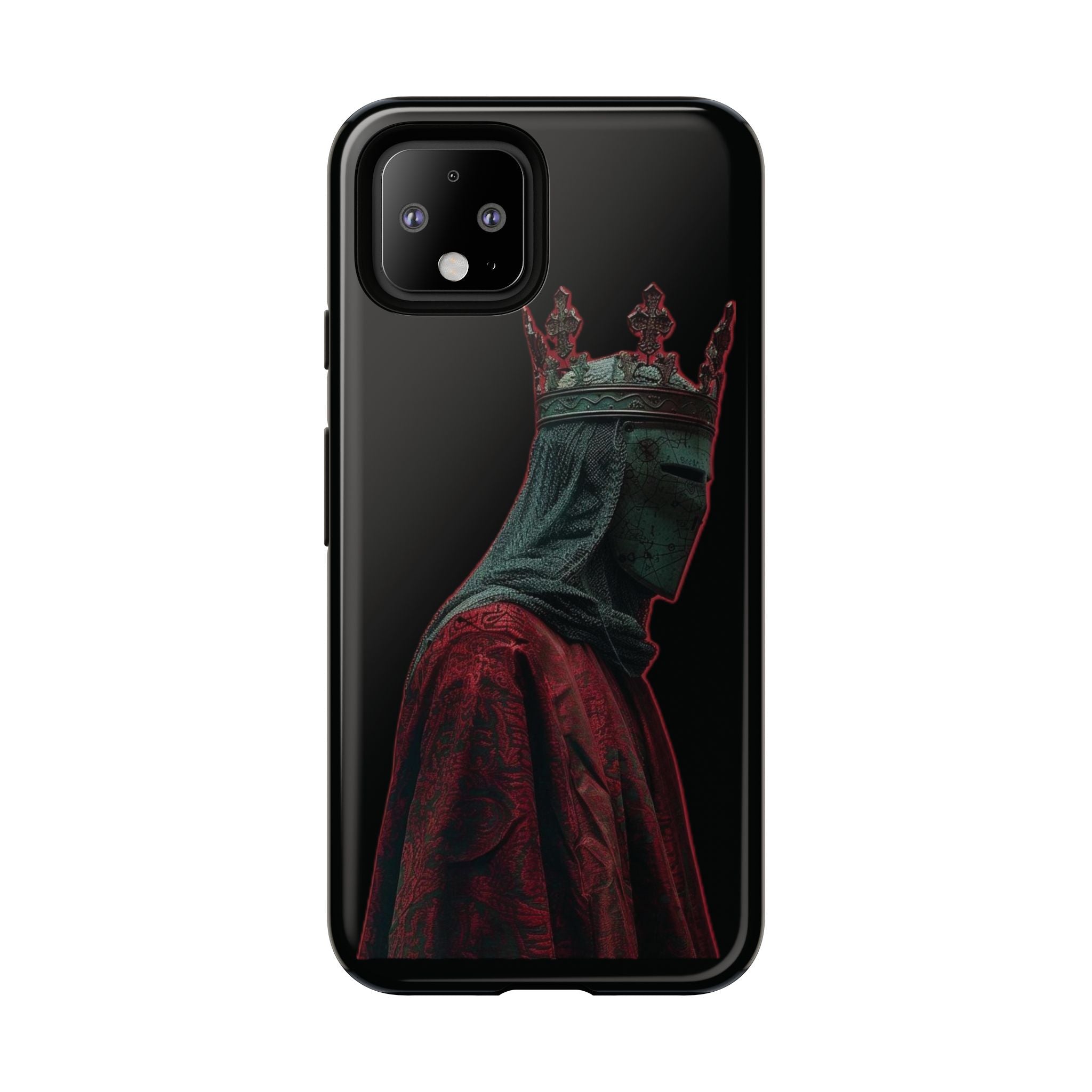 Medieval King Phone Case — Dark Red Gothic Crown Protective Tough Case