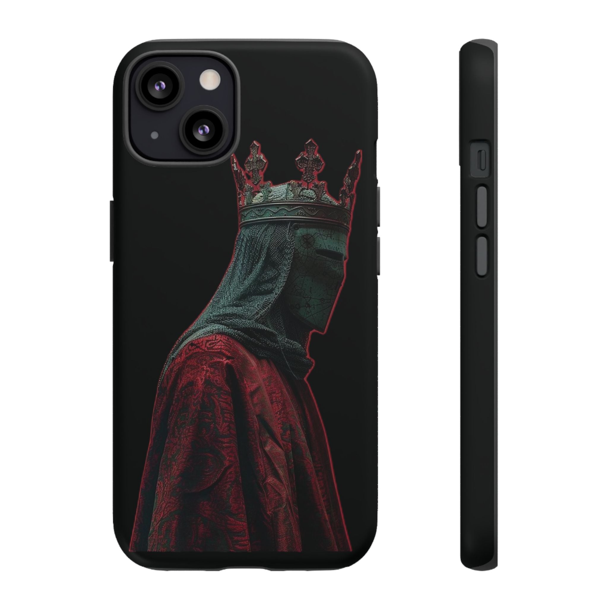 Medieval King Phone Case — Dark Red Gothic Crown Protective Tough Case