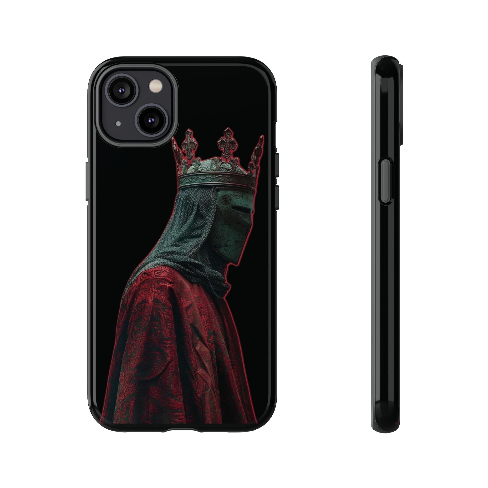 Medieval King Phone Case — Dark Red Gothic Crown Protective Tough Case