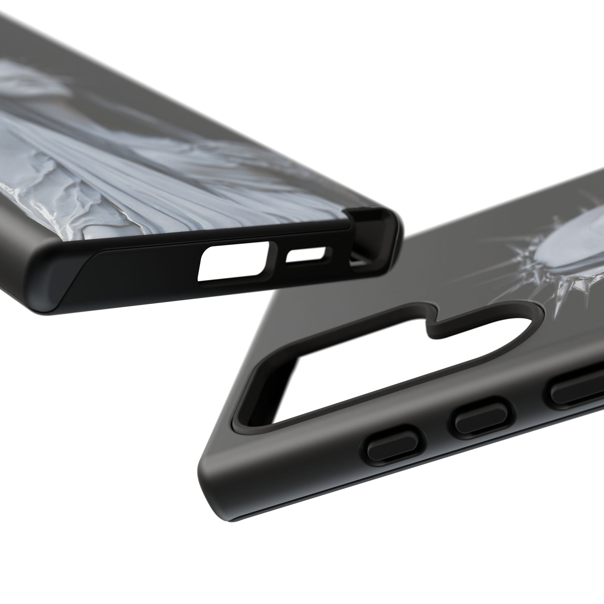 Gothic Statue Phone Case – Blindfolded Lady with Crown Protective Tough Case