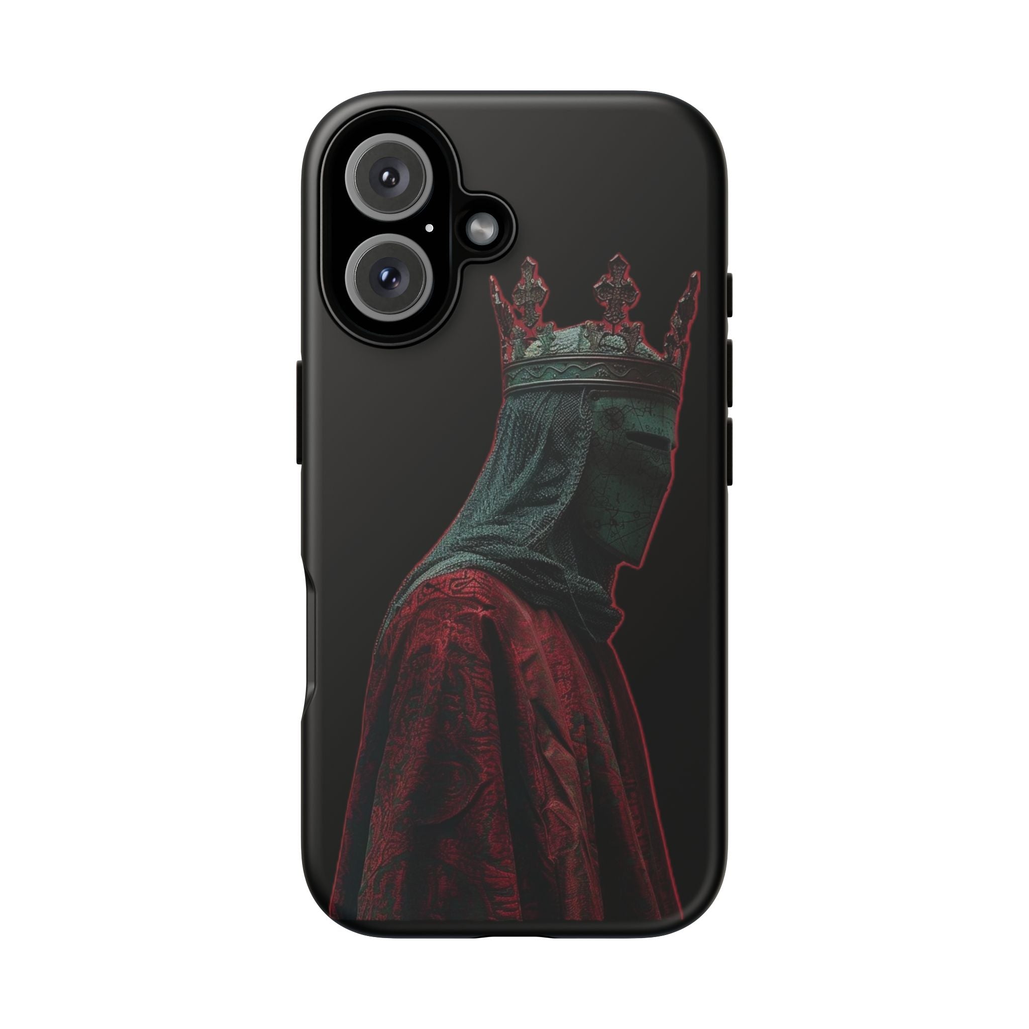Medieval King Phone Case — Dark Red Gothic Crown Protective Tough Case