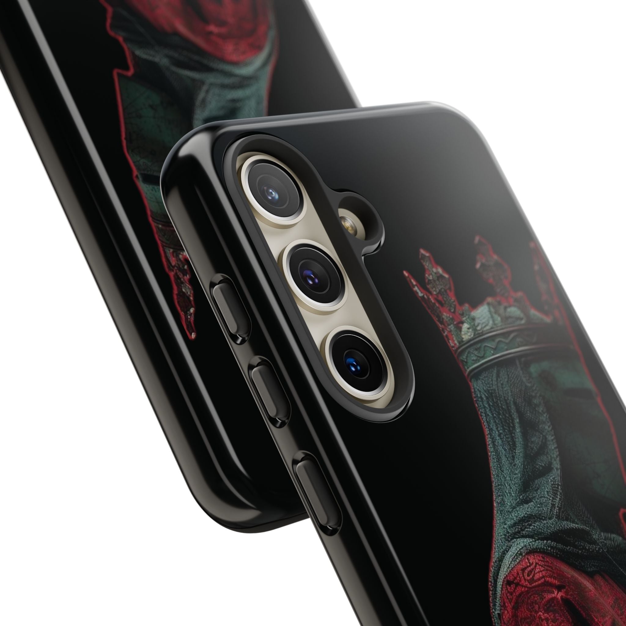 Medieval King Phone Case — Dark Red Gothic Crown Protective Tough Case