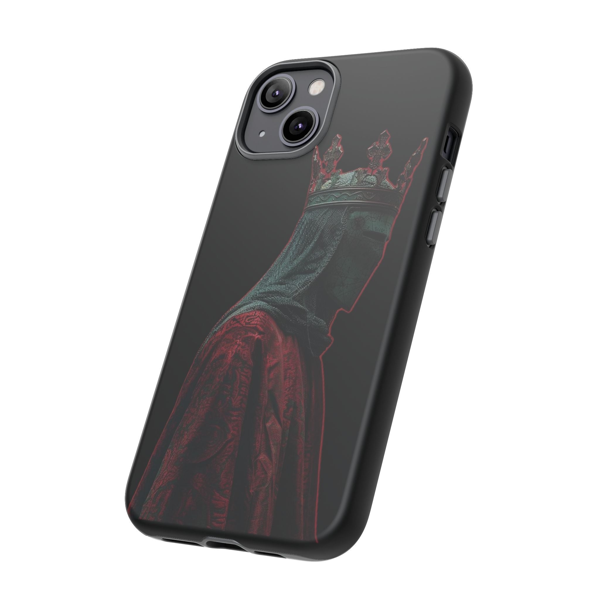 Medieval King Phone Case — Dark Red Gothic Crown Protective Tough Case