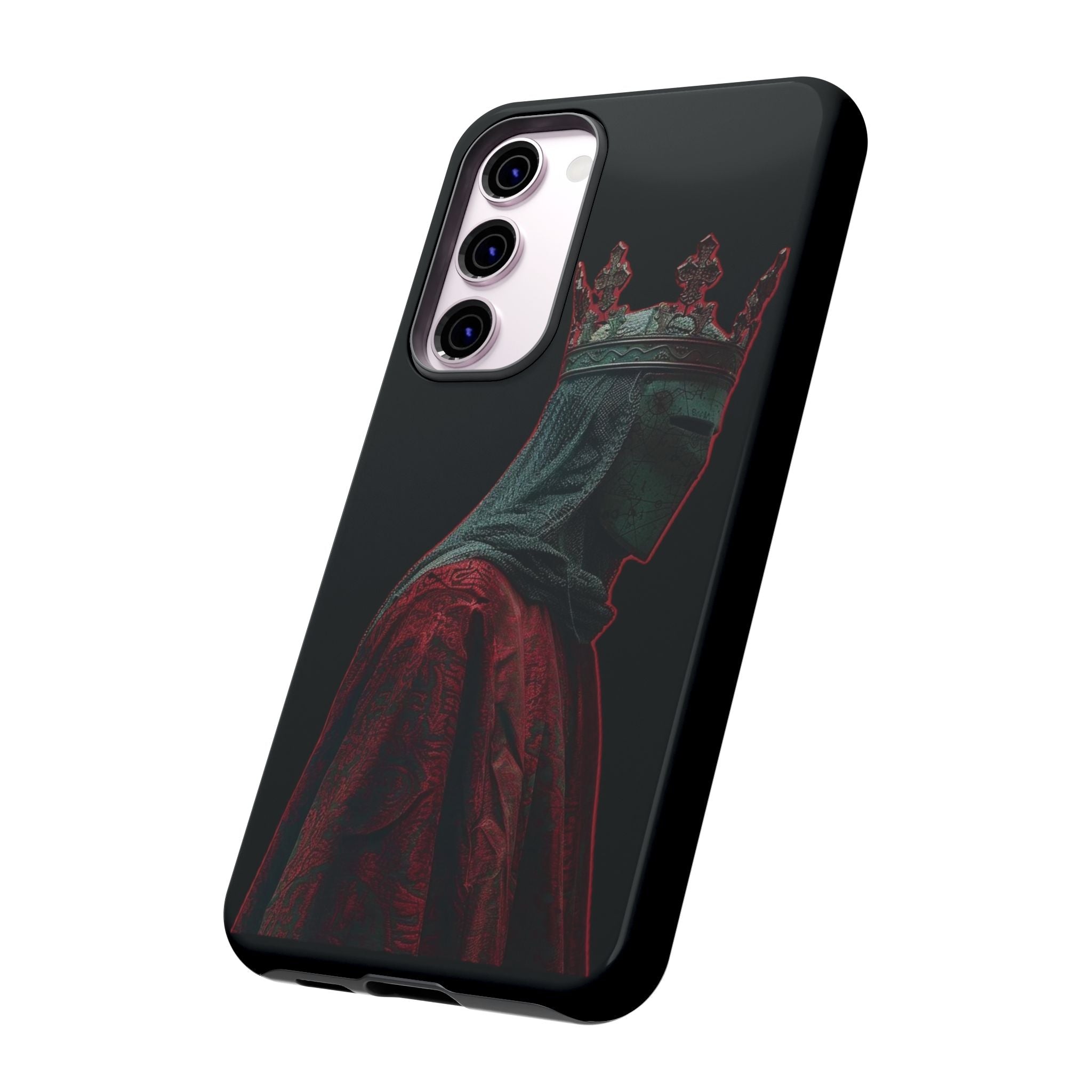 Medieval King Phone Case — Dark Red Gothic Crown Protective Tough Case