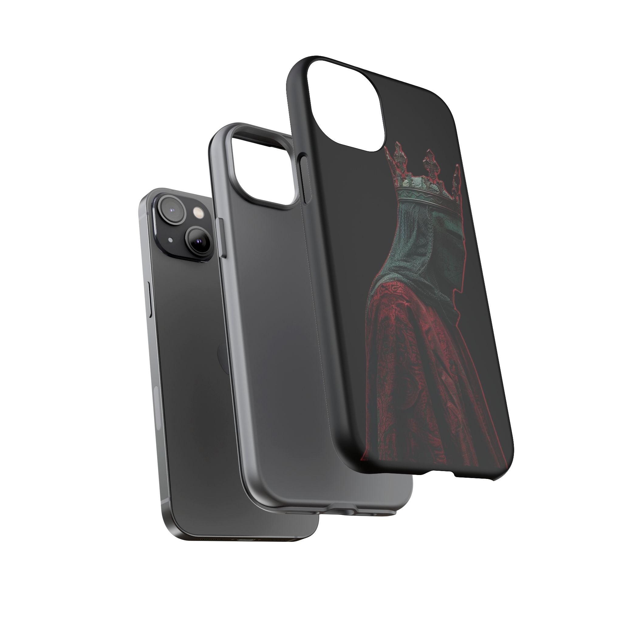 Medieval King Phone Case — Dark Red Gothic Crown Protective Tough Case