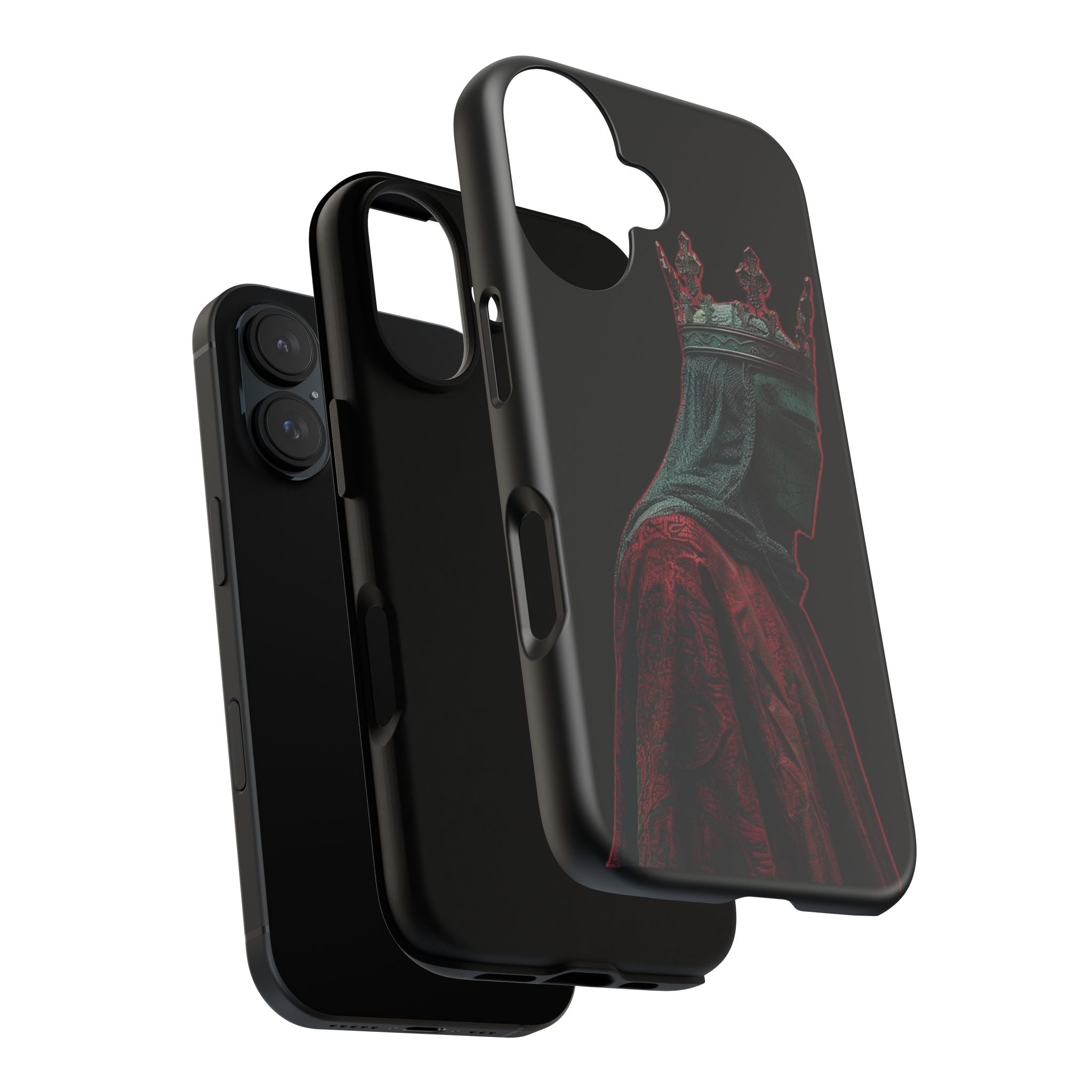 Medieval King Phone Case — Dark Red Gothic Crown Protective Tough Case