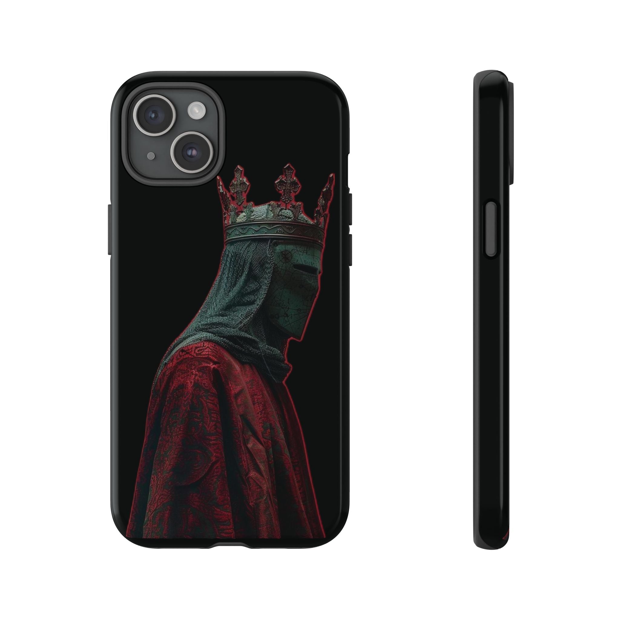 Medieval King Phone Case — Dark Red Gothic Crown Protective Tough Case