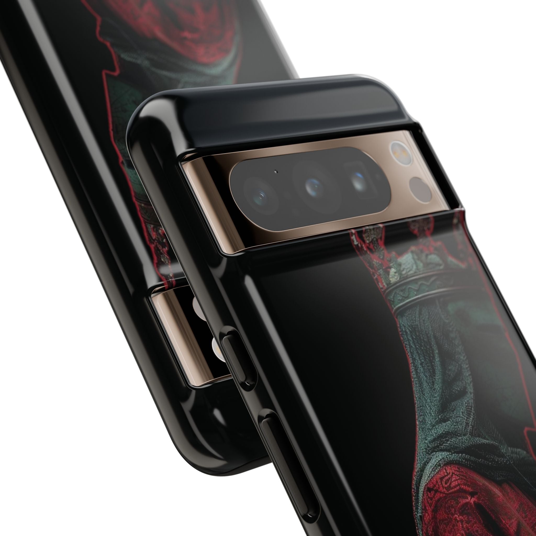 Medieval King Phone Case — Dark Red Gothic Crown Protective Tough Case