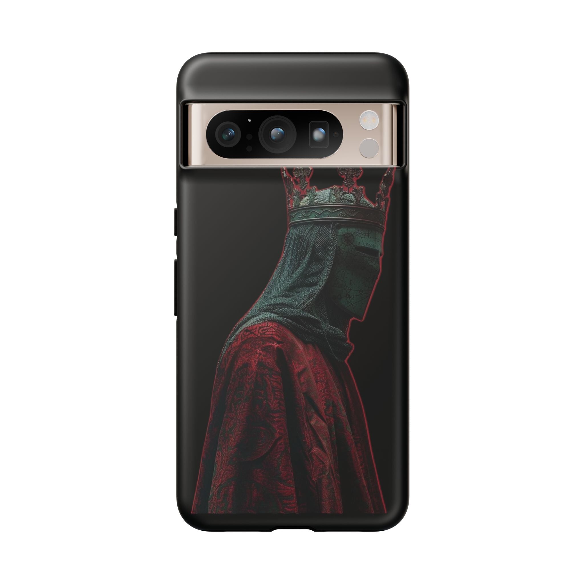 Medieval King Phone Case — Dark Red Gothic Crown Protective Tough Case