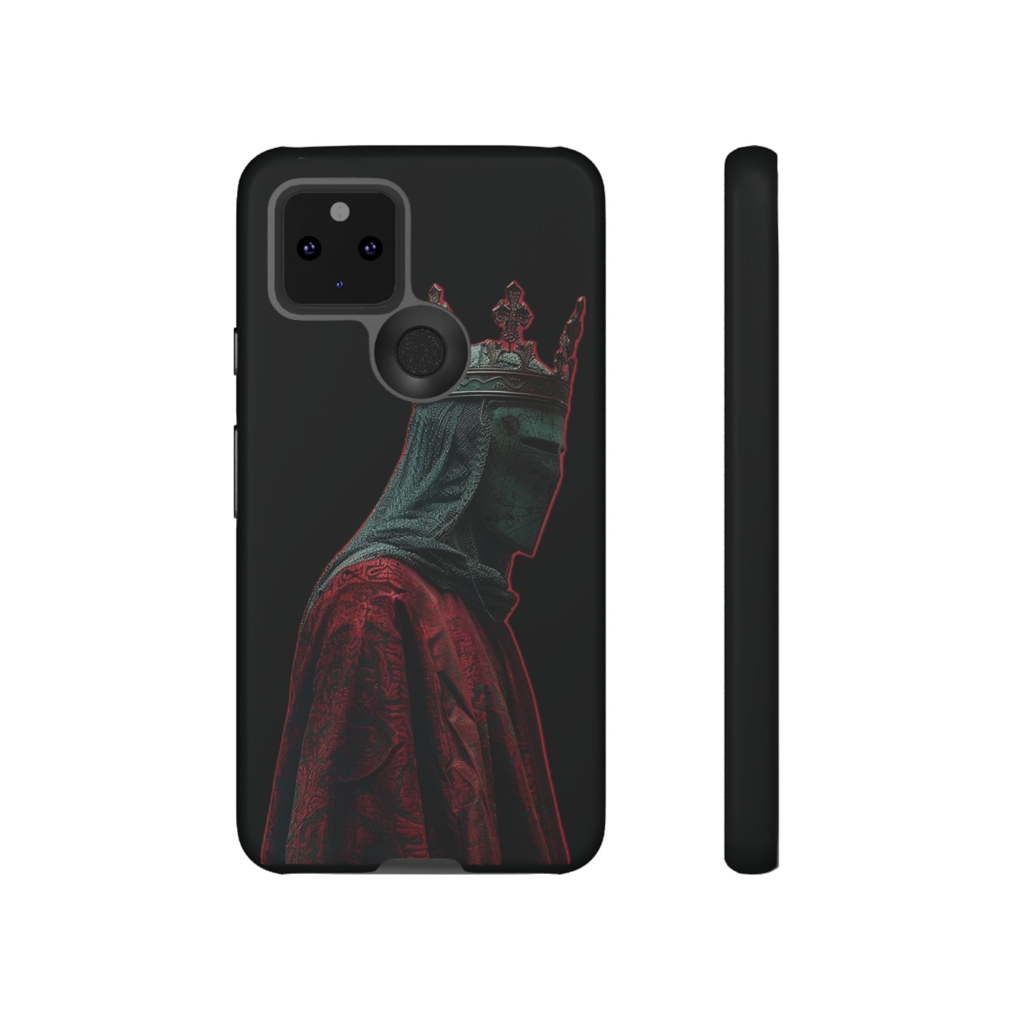 Medieval King Phone Case — Dark Red Gothic Crown Protective Tough Case