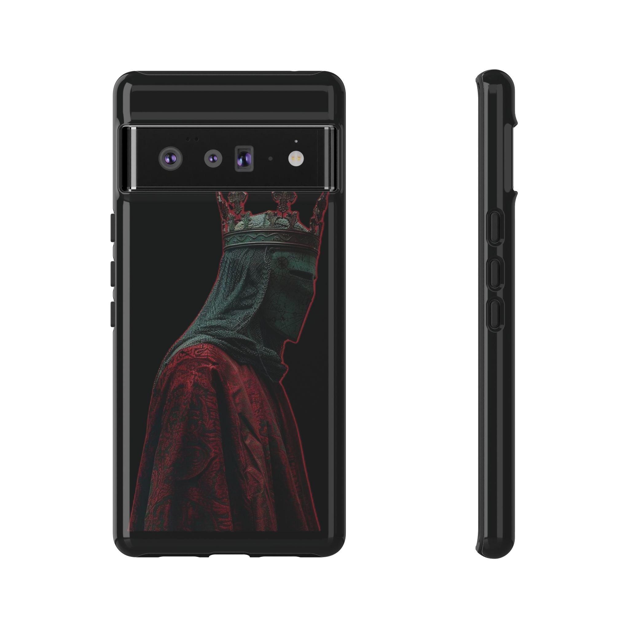 Medieval King Phone Case — Dark Red Gothic Crown Protective Tough Case