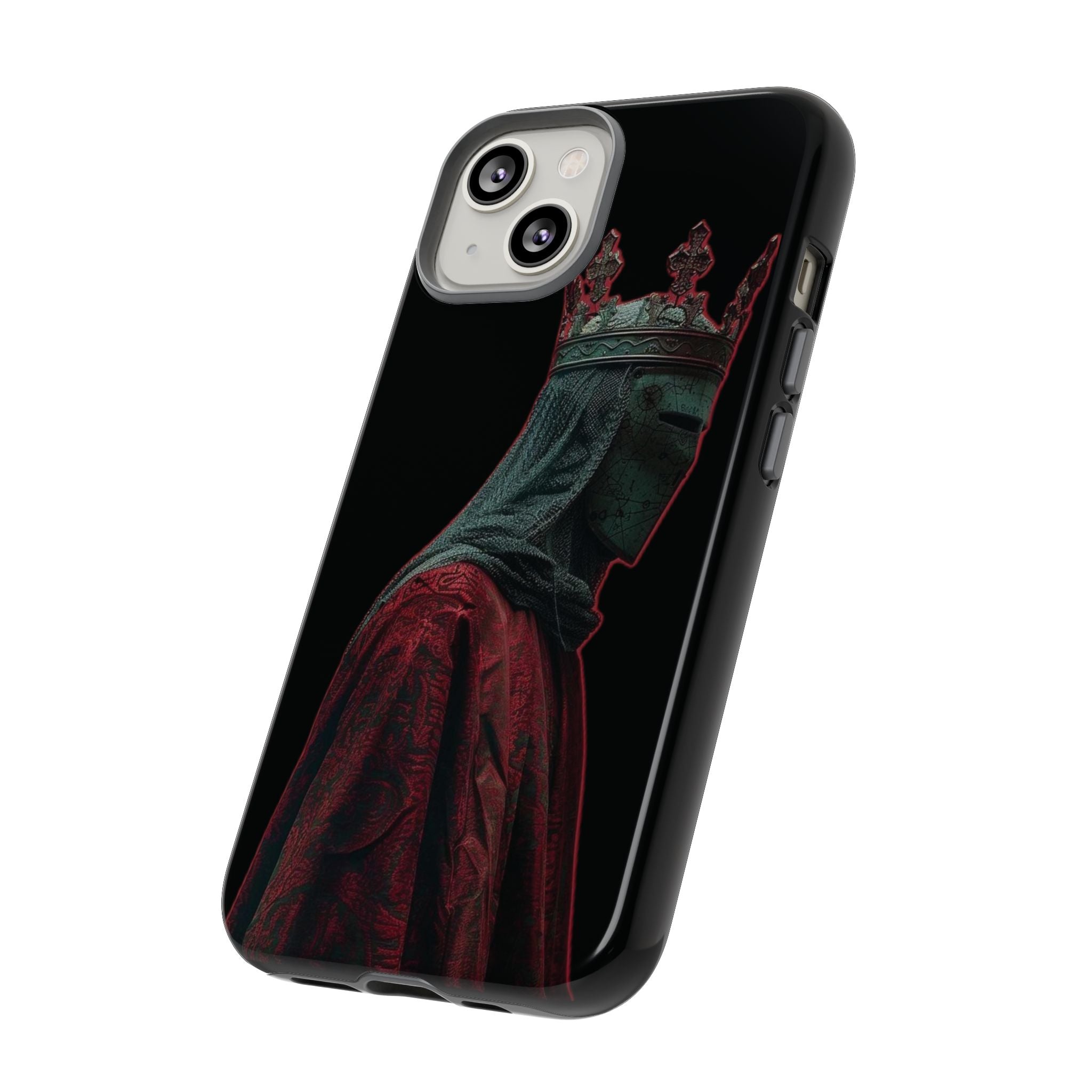 Medieval King Phone Case — Dark Red Gothic Crown Protective Tough Case