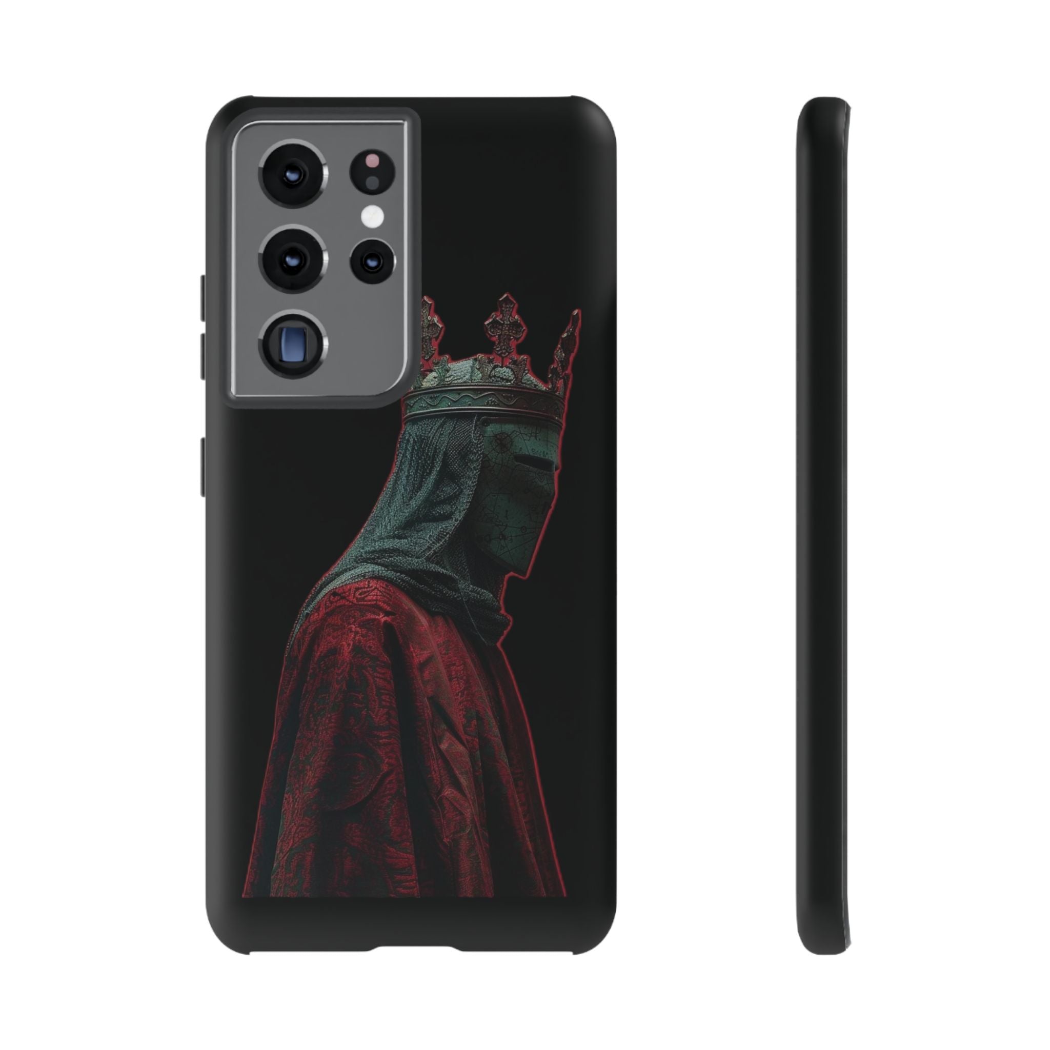 Medieval King Phone Case — Dark Red Gothic Crown Protective Tough Case