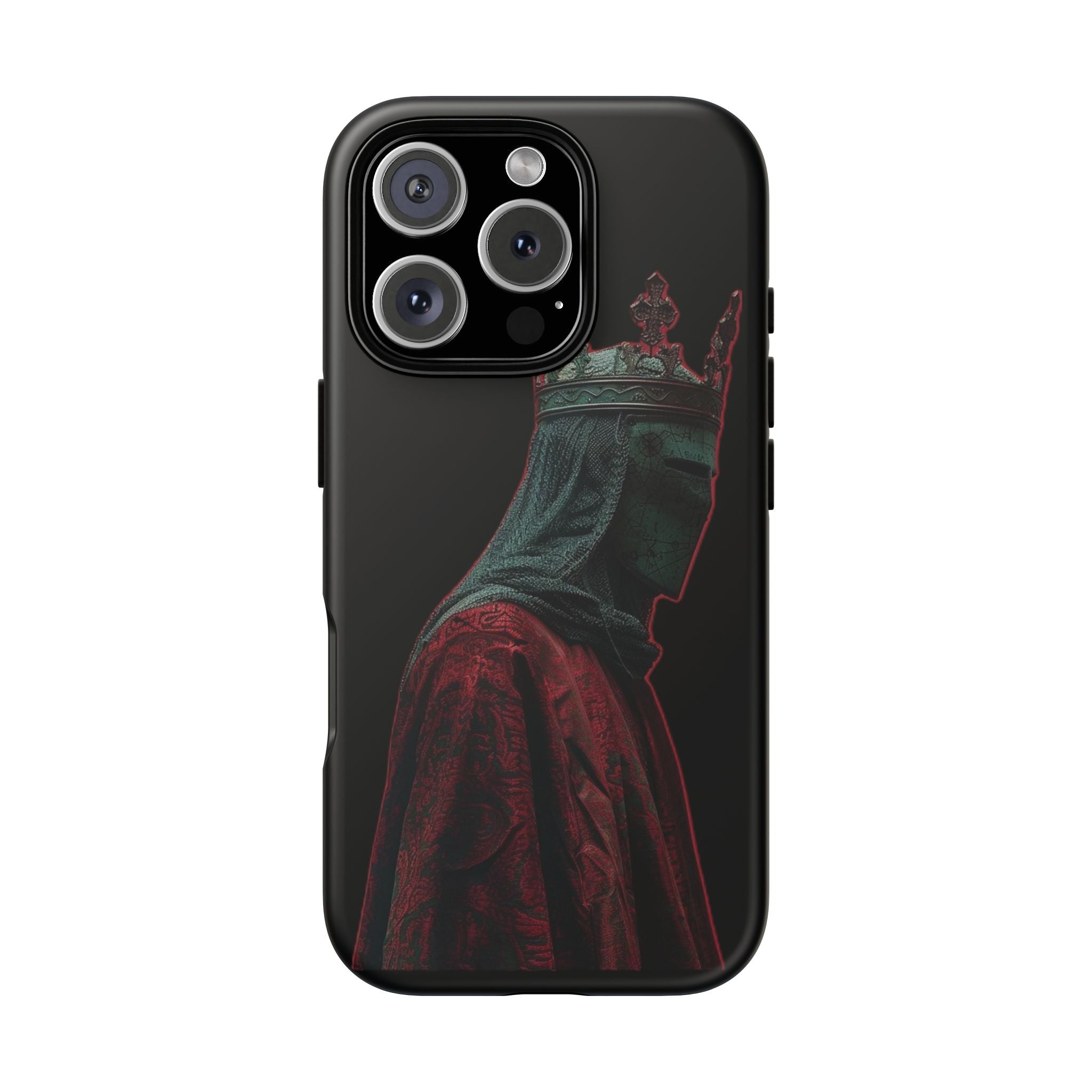Medieval King Phone Case — Dark Red Gothic Crown Protective Tough Case
